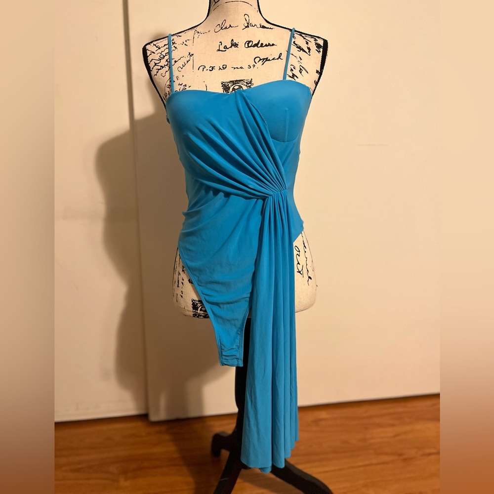 Zara Blue Strapless Bodysuit